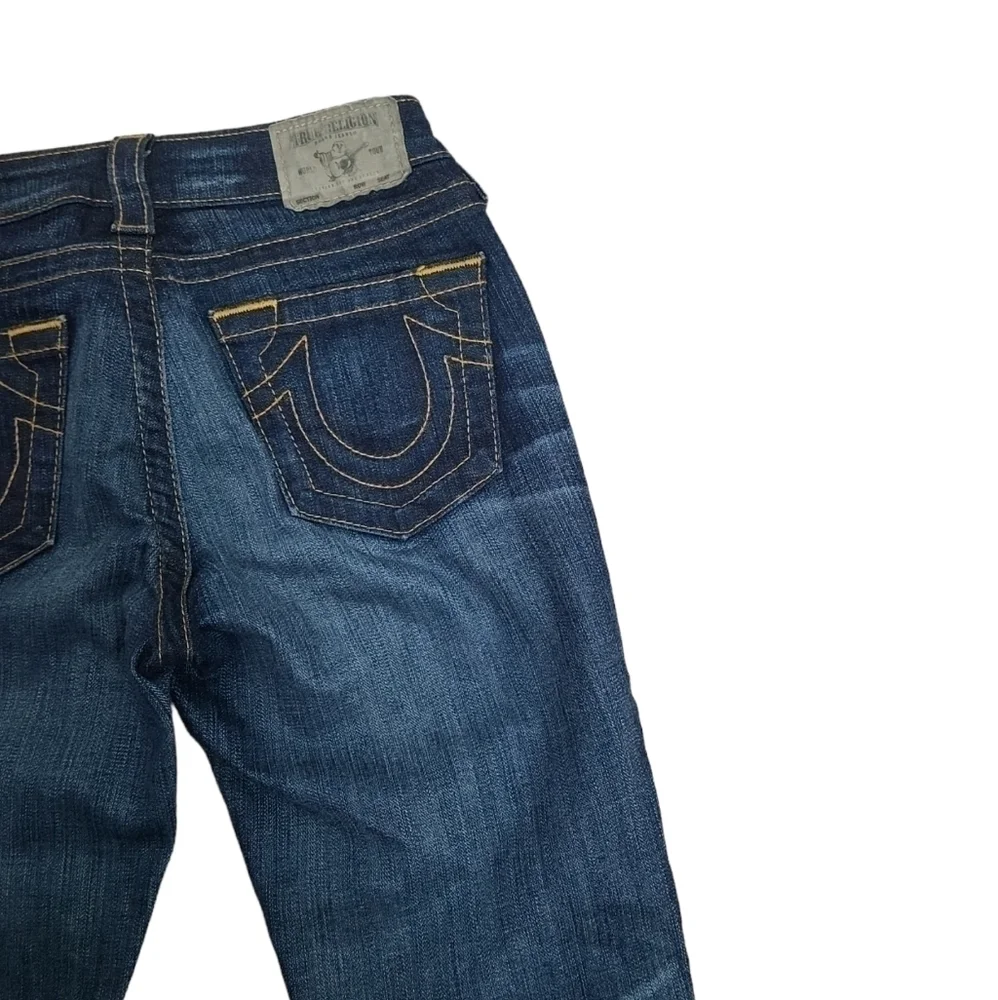 True Religion Avery Straight leg Jeans in Blue Women's Size 24 - Picture 10 of 13
